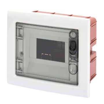 [PTG010.00028] GEWISS GW40603, Flushmounting Enclosure with Smoked Transparent Door 6 Modules IP40