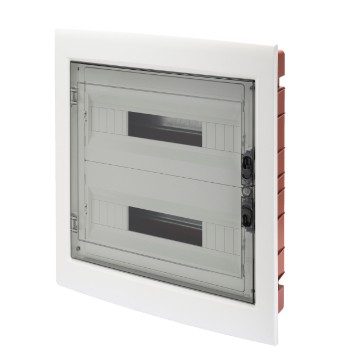 [PTG010.00040] GEWISS GW40609BS, Distribution Board, Panel with Window and Extractable Frame, Smoked Door, Terminal Block N (3x16)+(17x10) E (3x16)+(17x10), (18x2) 36mIP40
