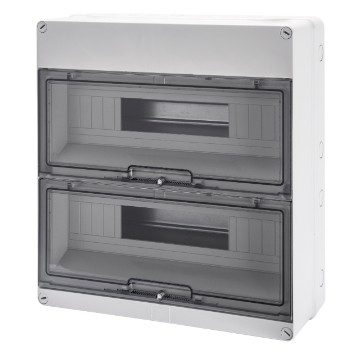 [PTG010.00232] GEWISS GW40009, Carcasă tablou montaj aparent, Pereți cu centre de perforare, Pre-aranjate pentru regleta de borne, (18x2) 36 module, IP55