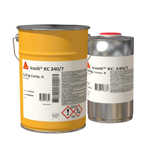 [PTG254.00029] Sika Icosit KC 340/7, 2-Part Polyurethane Grout for Track Baseplates, Interior, Black, 6 kg