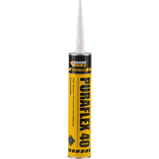 [PTG254.00075] EVERBUILD Tecnic Puraflex 40, High Modulus Polyurethane Sealant & Adhesive, Interior & Exterior, White, 300 mL