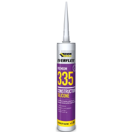 [PTG254.00119] EVERBUILD EVERFLEX 335 Construction Silicone, Low Modulus Construction Silicone Trade Grade, Interior & Exterior, 295 mL
