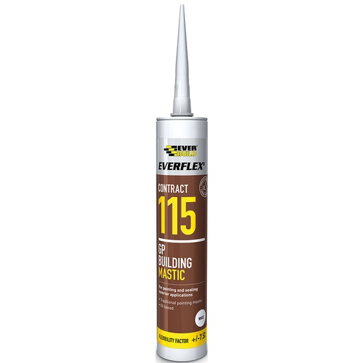 [PTG254.00163] EVERBUILD EVERFLEX 115 GP Building Mastic, Traditional Oil-Based Pointing Mastic, Interior & Exterior, 285 mL