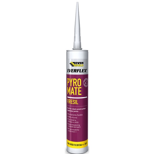 [PTG254.00167] EVERBUILD Pyro Mate Firesil, Neutral Cure Fire-Rated Silicone Sealant, Interior, White