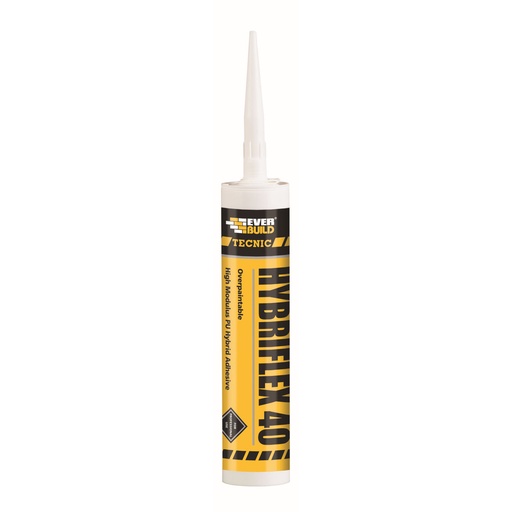 [PTG254.00235] EVERBUILD Tecnic Hybriflex 40, High Modulus Hybrid Adhesive, Interior & Exterior, Grey, 295 mL