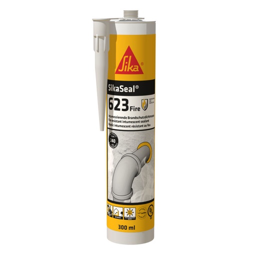 [PTG254.00338] SikaSeal-623 Fire+, Fire Resistant Intumescent Sealant, Interior, Anthracite, 300 mL