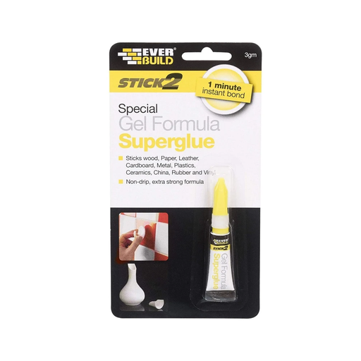 [PTG254.00341] EVERBUILD STICK2 Superglue Gel, Non-Drip Superglue Gel High Viscosity, Interior, Clear, 3 g