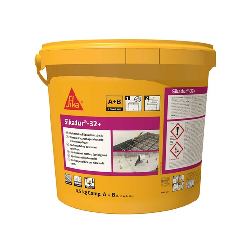 [PTG254.00660] Sikadur-32+, 2-Part Epoxy Adhesive Sustainable Bonding & Anchoring, Interior & Exterior, Concrete Grey, 4.5 kg