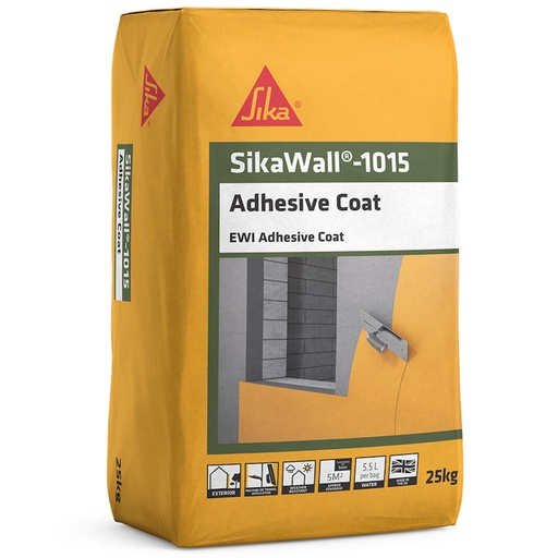 [PTG261.00001] SikaWall-1015 Adhesive Coat, Adhesive Base Coat for Insulation Systems, Interior & Exterior, 25 kg