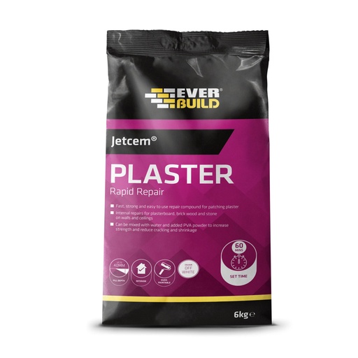 [PTG261.00003] EVERBUILD JETCEM PLASTER, High Strength Plaster for Patch Repairs, Interior, Off White, 6 kg