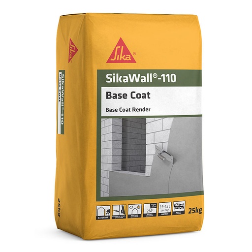 [PTG261.00024] SikaWall-110 Base Coat, Mineral Base Render for External Wall Systems, Interior & Exterior, 25 kg