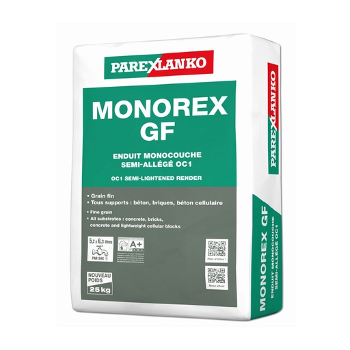 [PTG261.00035] Parex MONOREX GF, Weather-Resistant Coloured Render, Interior & Exterior, 25 kg
