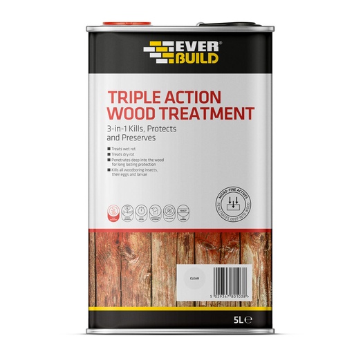 [PTG257.00105] EVERBUILD Triple Action Wood Treatment, Full Wood Protection Against Rot & Insects, Interior & Exterior