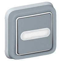 [PTG264.01081] LEGRAND 069824, Button with Control Light and Holder for Labels, Gray