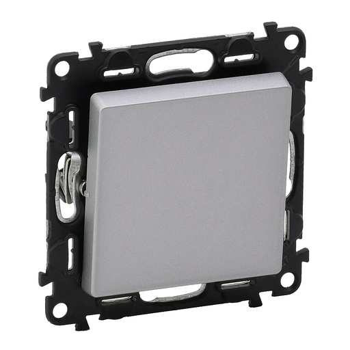 [PTG264.01128] Legrand 752311, Buton Inversor Valena Life, 6 A, 250 V, Cu Placa, Aluminiu