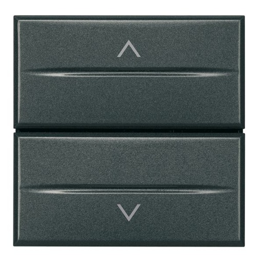 [PTG264.01187] BTICINO HS4037/2, Double Button with Interlock for Axolute Blinds, Anthracite, 2 Modules