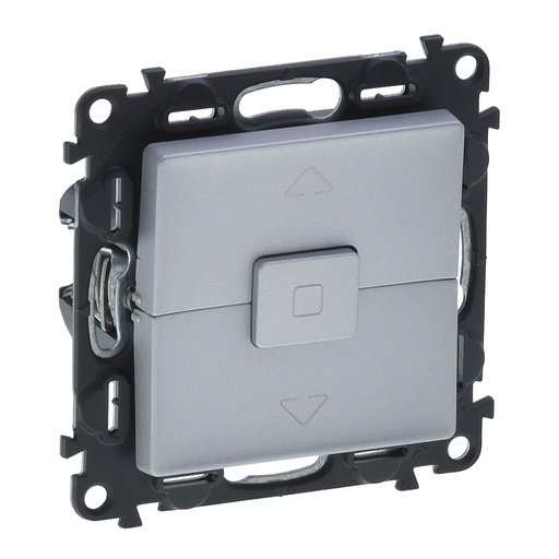 [PTG264.01214] LEGRAND 752329, Valena Life Blind Switch, 10 AX, 250 V, with Plate, Aluminum