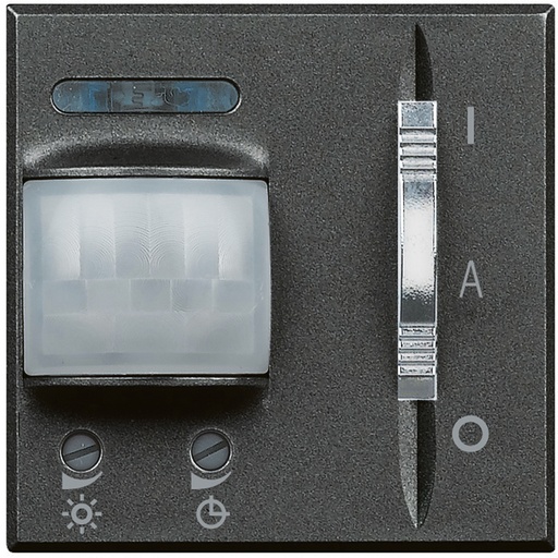 [PTG264.01244] BTICINO HS4432, Detector with 3 Wires with Neutral, with Override Command Axolute, Anthracite, 2 Modules