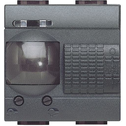 [PTG264.01248] BTICINO L4432, 3,WIRE Detector with Neutral, with Override Control Livinglight, Anthracite, 2 Modules