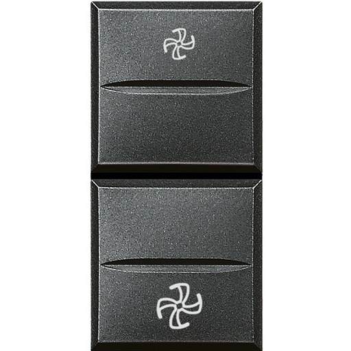[PTG264.01384] BTicino HS4027VMC, Buton Dublu + Oprire Pentru VMC Axolute, Antracit, 1 Modul