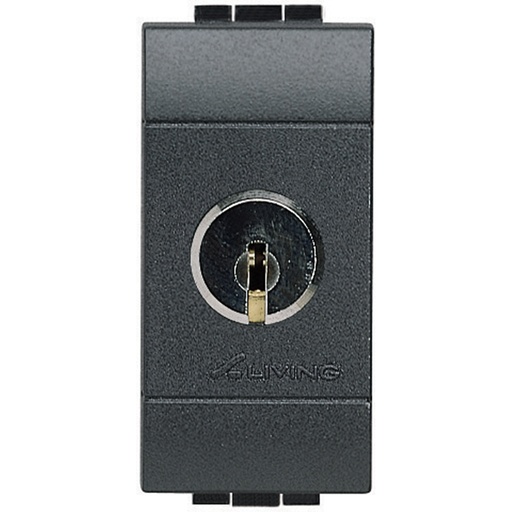 [PTG264.01474] BTicino L4012, Întrerupător Cu Cheie 16AX 250V, 1 Modul Living Light Antracit