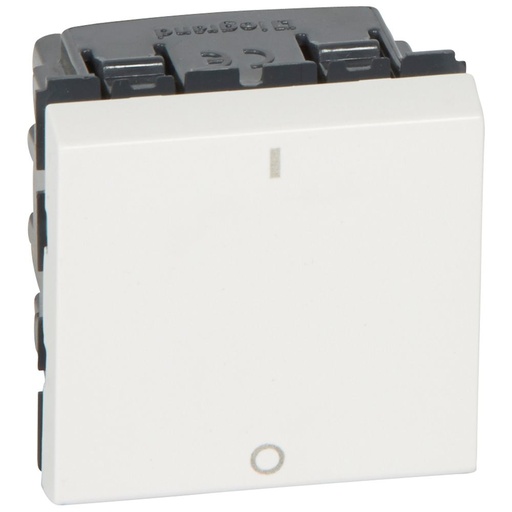 [PTG264.01529] LEGRAND 077050, Mosaic Bipolar Switch, 16 AX, 250 V, 2 Modules, White