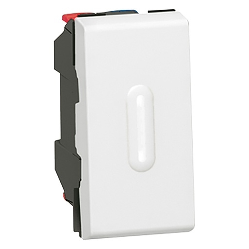 [PTG264.01536] LEGRAND 077002, Mosaic Head Switch, with Led Indicator, 10 AX, 250 V, 1 Module, White