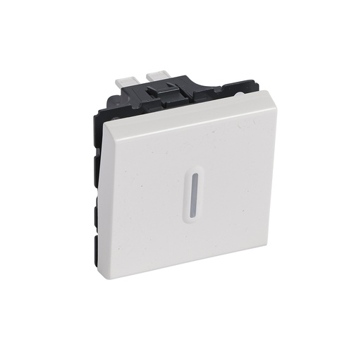 [PTG264.01537] LEGRAND 077012, Mosaic Head Switch, with Led Indicator, 10 AX, 250 V, 2 Modules, White