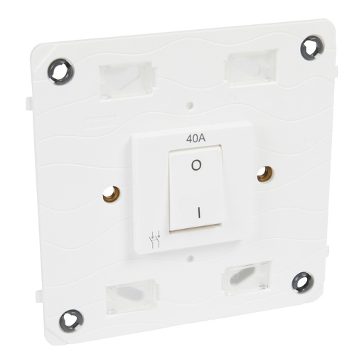 [PTG264.01563] LEGRAND 572081, Arteor Bipolar Switch, 40 A 250 V, 4" X 4", White