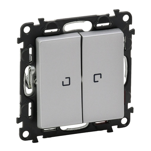 [PTG264.01628] Legrand 752309, Intrerupator Cap scara Dublu Cu Lumina De Control Valena Life, 10 AX, 250 V, Aluminiu
