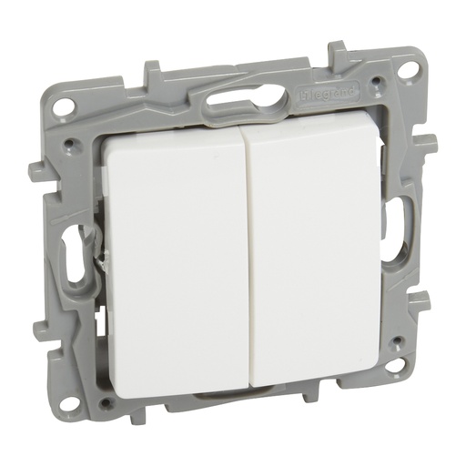 [PTG264.01633] Legrand 764502, Intrerupator Cap scara Dublu Niloé, 10 AX, 250 V, Borne Automate, Alb