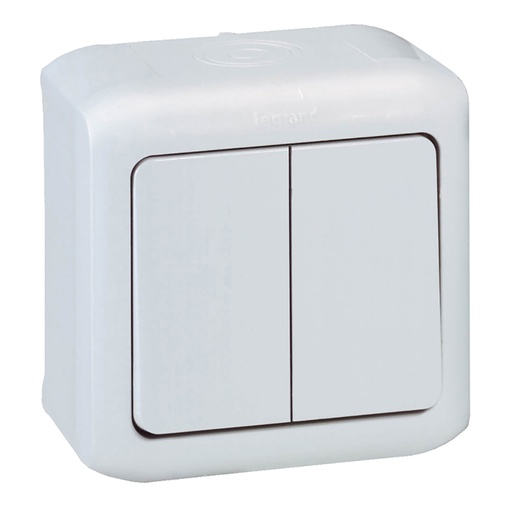 [PTG264.01658] LEGRAND 782361, Forix Double 2-Way Switch, Visible Mounting, 10 AX, 250 V, White