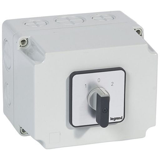 [PTG264.02054] LEGRAND 027747, Cam Switch, Reverse Function with "OFF", PR 40, 3P, 50 A, 6 Contacts, Housing 135X170 mm