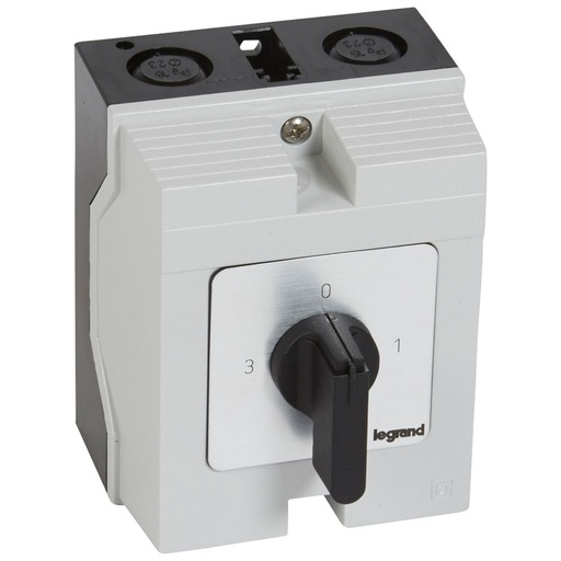 [PTG264.02068] LEGRAND 027769, Cam Switch, 3 Positions with "OFF", PR 12, 2P, 16A, 6 Contacts, Housing 96X120 mm