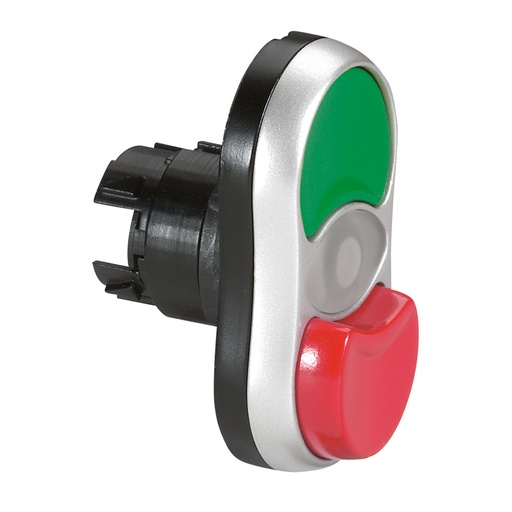 [PTG264.02104] Legrand 024073, Tasta Dubla Osmoz, Cap Ingropat/cap in Relief, Verde/rosu