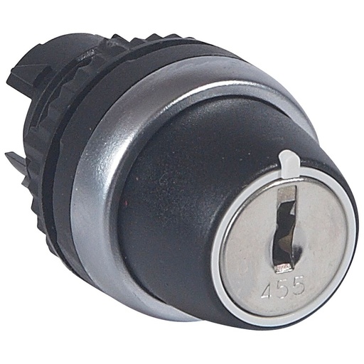 [PTG264.02118] Legrand 023961, Cheie De Comanda Cu Cheie Buton Negru Osmoz, 3 Pozitii Cu Revenire, 0 45°