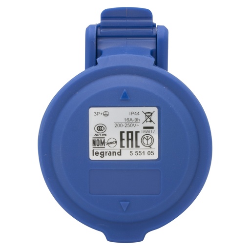 [PTG229.01000] LEGRAND 555105, Mobile Socket P17, IP44, 200/250 V, 16 A, 3P+E