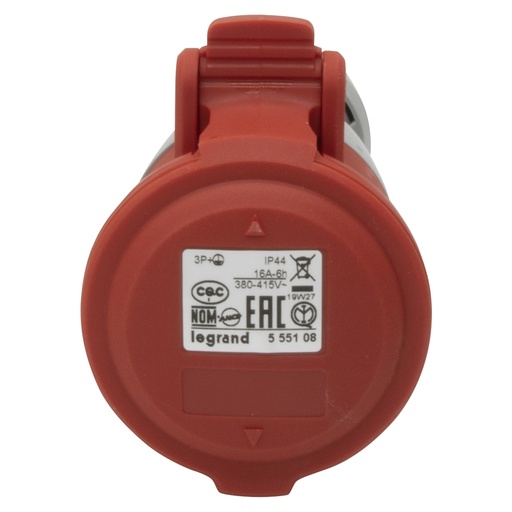 [PTG229.01002] LEGRAND 555108, Mobile Socket P17, IP44, 380/415 V, 16 A, 3P+E