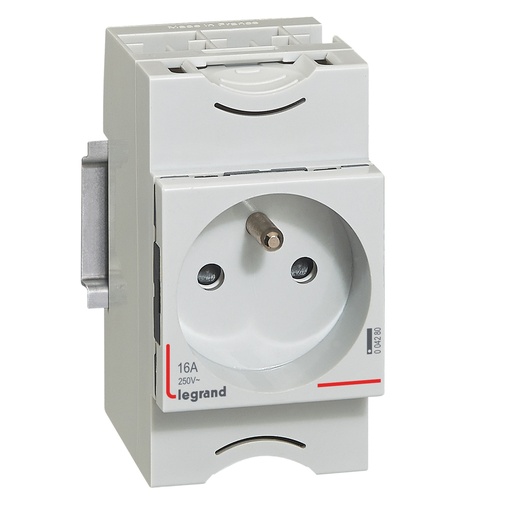 [PTG229.01038] Legrand 004280, Priza Cu Montaj Pe Sina 10/16 A 250 V, 2P+E Standard, Francez