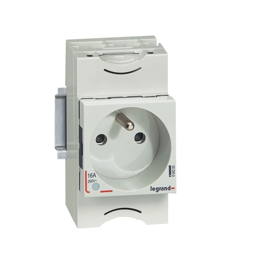 [PTG229.01040] Legrand 004283, Priză Germania Curent 10/16 A 250 V, 2P+T, Cu Cleme Și Indicator Luminos
