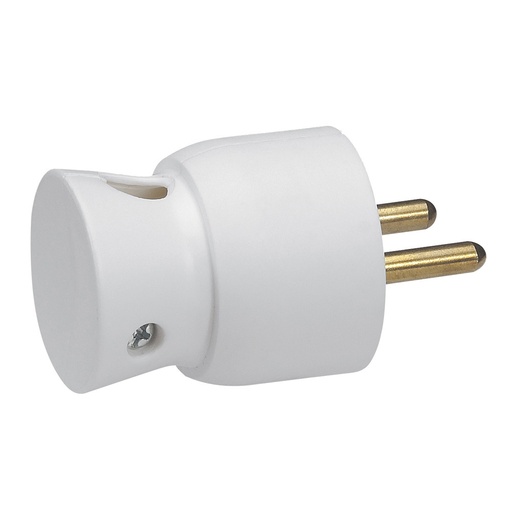 [PTG044.00022] LEGRAND 050416, 2P+T 16A Franco - Belgian Plug with Side Outlets, White Plastic