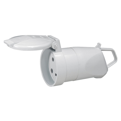 [PTG044.00095] LEGRAND 055662, Plexo Extension Cord 20 A, 2P+T, IP44, IK08, Handle with Side Outlet, Gray