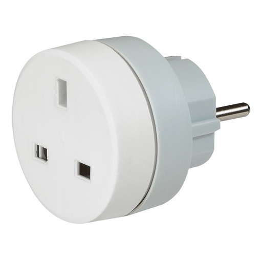 [PTG044.00104] Legrand 050383, Adaptor Standard Britanic, Standard Francez/German, 2P+T, 16/13 A, Alb