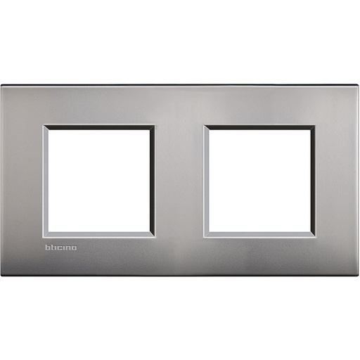 [PTG013.01393] BTICINO LNE4802M2NK, Living Light Air 2+2 Frame with 71 mm Center, To, Center Distance, Matte Nickel