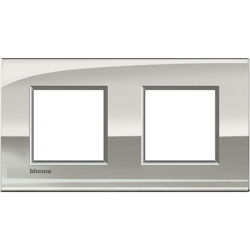 [PTG013.01395] BTICINO LNE4802M2PL, Living Light Air 2+2 Frame with 71 mm Spacing, Palladium Gold