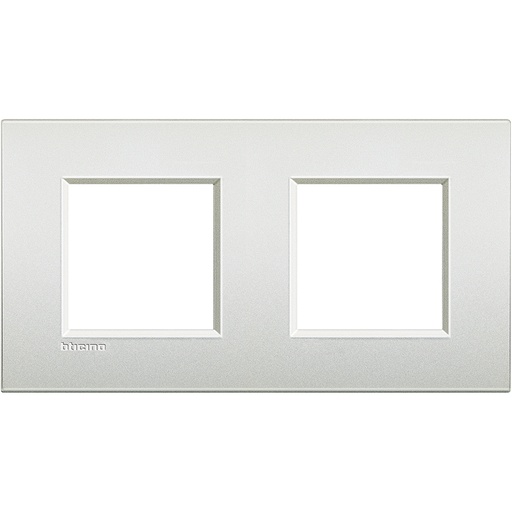 [PTG013.01396] BTicino LNE4802M2PR, Living Light Air, Ramă 2+2 cu Distanțare 71 mm, Alb Perlat