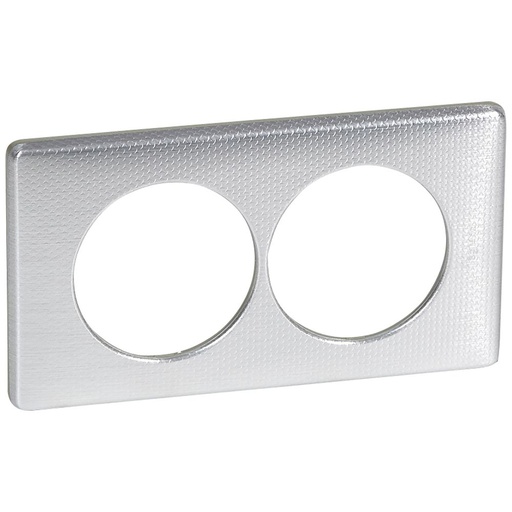 [PTG013.01494] Legrand 068728, Placă Céliane, Metal, 2 Module, pentru Renovare, Aluminiu Șarpe