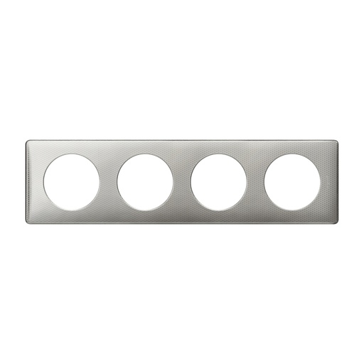 [PTG013.01497] LEGRAND 068724, Céliane Plate, Metal, 4 Modules Aluminum