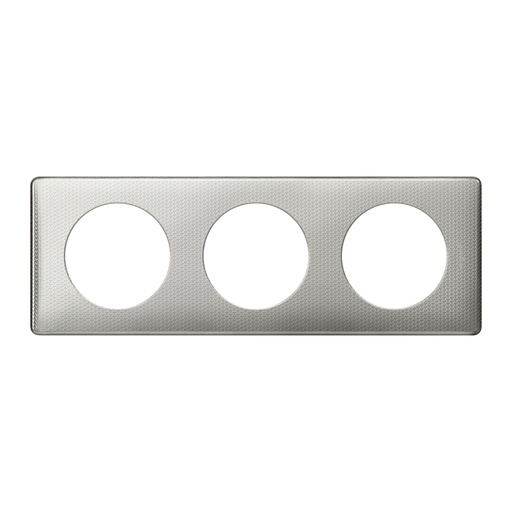 [PTG013.01498] Legrand 068723, Placă Céliane, Metal, 3 Module, Aluminiu Șarpe