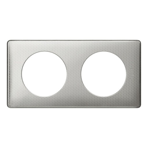 [PTG013.01499] LEGRAND 068722, Céliane Plate, Metal, 2 Modules Aluminum